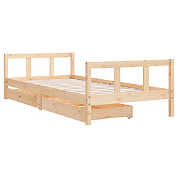 Avis Maison Chic Lit d'Enfant Chambre - Cadre de lit pour enfant avec tiroirs 90x200 cm bois de pin massif -MN48404