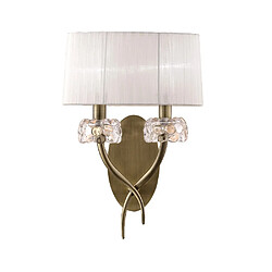 Avis Luminaire Center Applique murale Loewe avec interrupteur, laiton antique avec Abat jour crème