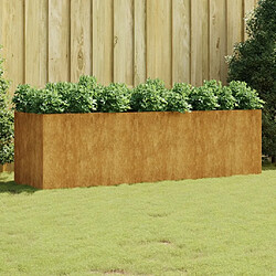 Maison Chic Jardinière,Lit surélevé de jardin - Bac à fleurs - pot de fleur 280x80x80 cm acier corten -GKD88052