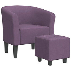 vidaXL Chaise cabriolet avec repose-pied violet tissu