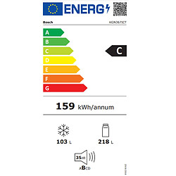 Réfrigérateur combiné 60cm 321cm nofrost inox - KGN367ICT - BOSCH