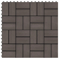 vidaXL Carreau de terrasse 11 pcs WPC 30 x 30 cm 1 m² Marron foncé