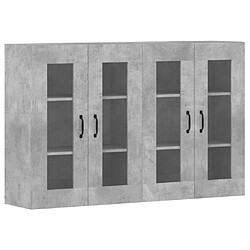 Maison Chic Lot de 2 Armoires murales,Meuble de Rangement,Armoire Suspendue gris béton bois d'ingénierie -MN66246