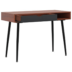 Avis Maison Chic Bureau d'ordinateur solide,Table de travail avec tiroir marron 110x50x75 cm -GKD20062