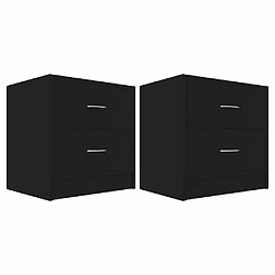 Maison Chic Lot de 2 Tables de chevet,Table de nuit,Table d'appoint pour salon Noir 40 x 30 x 40 cm Aggloméré -MN77607