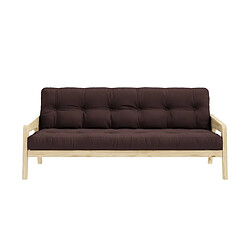 Inside 75 Canapé convertible futon GRAB pin naturel coloris marron couchage 130 cm.