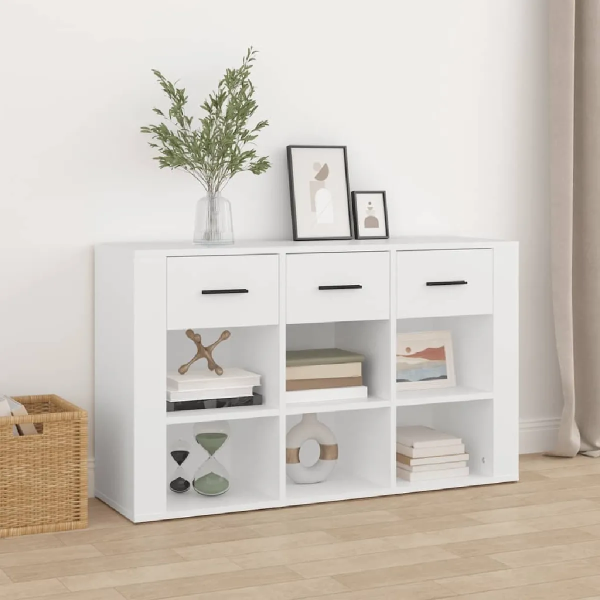 Maison Chic Buffet,Meuble de Rangement,commode pour salon,Cuisine Blanc 100x30x59,5 cm Bois d'ingénierie -MN52302