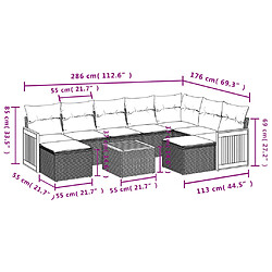 Avis Maison Chic Salon de jardin 10 pcs avec coussins, Ensemble Tables et chaises d'extérieur noir résine tressée -GKD315100