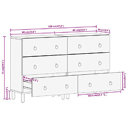 vidaXL Armoires latérales 2 pcs 60x33x75 cm bois massif de manguier pas cher