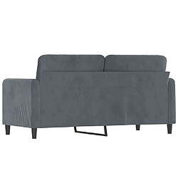 Acheter vidaXL Canapé à 2 places Gris foncé 140 cm Velours