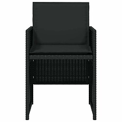 Maison Chic Ensemble à manger d'extérieur 5 pcs avec coussins,Salon de jardin,Mobilier de jardin Noir Résine tressée -GKD147427 pas cher