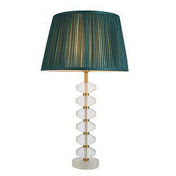 Endon Lampe de table base et abat-jour cristal givré et soie de sapin