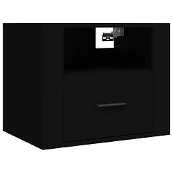 Acheter Maison Chic Lot de 2 Tables de chevet,Table de nuit,Table d'appoint pour salon murales Noir 50x36x40 cm -MN72892