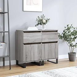 Maison Chic Ensemble de 2 Buffets,commode,console pour rangement sonoma gris 40x35x70 cm bois d'ingénierie -MN64673