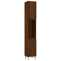 Helloshop26 Armoire de bain 30 x 30 x 190 cm bois d'ingénierie chêne marron 02_0006538