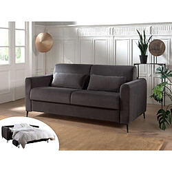 Lisa Design Owen - canapé 3 places convertible - couchage quotidien - matelas 12 cm - en velours