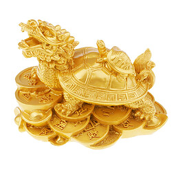 dragon chinois tortue figurine statue résine ornements décor à la maison artisanat or Dragon chinois tortue Statue