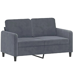 Maison Chic Canapé à 2 places,Sofa de Salon,Canapé droit Gris foncé 120 cm Velours -GKD422555