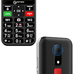 Geemarc Téléphone Portable Senior - Compatible Appareils Auditifs - Bouton SOS Noir pas cher