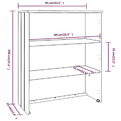 vidaXL Dessus de buffet HAMAR Marron miel 85x35x100 cm Bois de pin pas cher