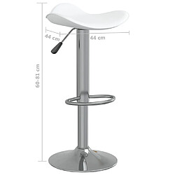 vidaXL Tabourets de bar lot de 2 blanc acier chromé et cuir artificiel pas cher