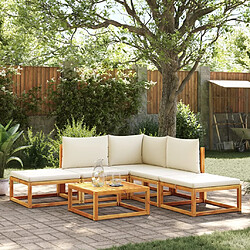 vidaXL Salon de jardin avec coussins 6 pcs bois d'acacia solide