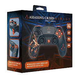 Freaks And Geeks Manette Sans Fil PS4 Assassin's Creed Mirage avec Prise Jack, Boutons Lumineux, Silhouette