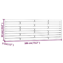 vidaXL Tête de lit murale 186x3x63 cm Bois massif de pin pas cher