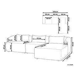 Avis Beliani Canapé d'angle à gauche 3 places en tissu gris SVANSELE