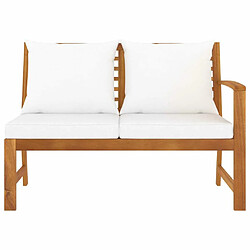 Maison Chic Banc de jardin | Banquette de jardin | Chaise Relax 114,5 cm avec coussin crème Bois solide d'acacia -MN54669