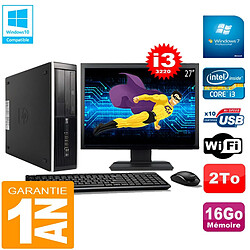 PC HP Compaq Pro 6300 SFF I3-3220 16Go 2To Graveur DVD Wifi W7 Ecran 27" · Occasion 