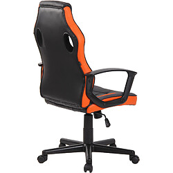 Avis Decoshop26 Fauteuil de bureau gaming chaise gamer sur roulettes en synthétique et maille noir et orange BUR10619