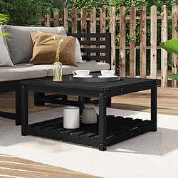 vidaXL Table de jardin noir 82,5x82,5x45 cm bois massif de pin