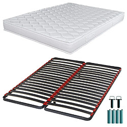 Ebac Matelas mousse + Sommier C39 160x200 Montana - Hauteur 18 cm - Soutien équilibré 