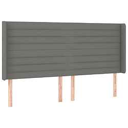 Avis Maison Chic Tête de lit scandinave à LED,meuble de chambre Gris foncé 163x16x118/128 cm Tissu -MN69525