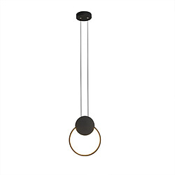 Stoex Lampe À Suspension Nordique Ronde Lustre Moderne Plafonnier Led Minimaliste (Noire), Luminaire D'Intérieur, Blanc Chaud