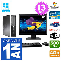 PC HP Compaq 8100 SFF Ecran 22" i3-530 RAM 4Go Disque 500Go Graveur DVD Wifi W7 - Occasion