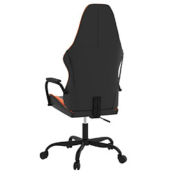 Maison Chic Chaise de jeu, Chaise gaming de massage, Fauteuil gamer d'ordinateur,Chaise de Bureau Noir et orange Similicuir -GKD45380 pas cher