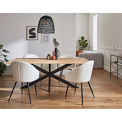 Lisa Design Libertad - table à manger - bois et noir - 4 à 8 personnes