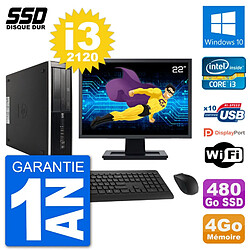 PC HP Compaq 6200 Pro SFF Ecran 22" i3-2120 RAM 4Go SSD 480Go Windows 10 Wifi · Occasion 