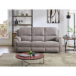 Vente-Unique Canapé 3 places relax en microfibre gris clair BRODY 