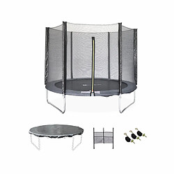 Trampoline 250 cm, gris, avec accessoires | sweeek