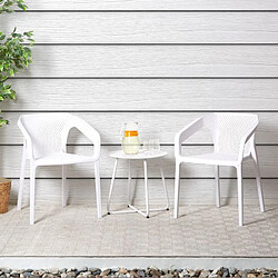 Homestyle4U Lot de 4 chaises jardin en blanc