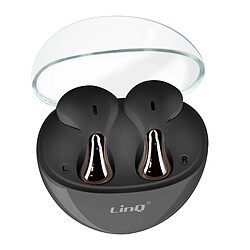 LinQ Écouteurs Bluetooth Intra-auriculaires Design Goutte D'eau et Boîtier Noir