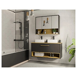 Vente-Unique Armoire murale de salle de bain anthracite - 100 cm - YANGRA 