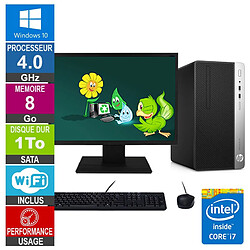 PC HP ProDesk 400 G4 MT i7-6700 4GHz 8Go/1To Wifi W10 + Ecran 19