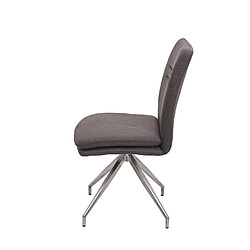 Avis Mendler 6x chaise de salle à manger HWC-H70, chaise de cuisine fauteuil chaise, tissu/textile inox brossé ~ gris-brun