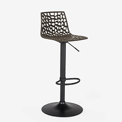 Avis Tabouret Design Cuisine Bar Base Noire Mate Réglable Grand Soleil Spider Matt, Couleur: Marron