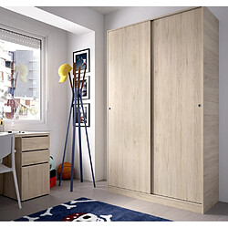 Avis Pegane Armoire à portes coulissantes coloris naturel - Longueur 120 x Profondeur 50 x Hauteur 204 cm