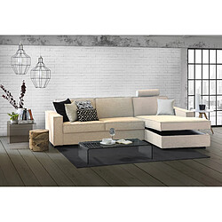 Autrement Talamo Italia Canapé-lit d'angle Beatrice, Fabriqué en Italie, Ouverture pivotante avec matelas et sommier à lattes, Péninsule de rangement à gauche, avec accoudoirs standard, Cm: 280x95h90, Couleur Beige